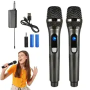 Professional UHF Dual Wireless Handheld Microphone Mic System Receiver Karaok US
