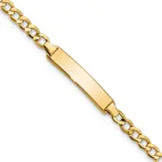 14k Semi-solid Cuban Link ID Bracelet