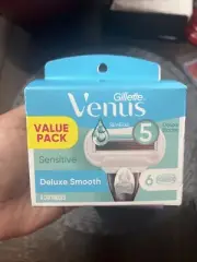 Gillette Venus SkinElixir Sensitive 5 Deluxe Blades 6 Cartridges Value Pack NEW