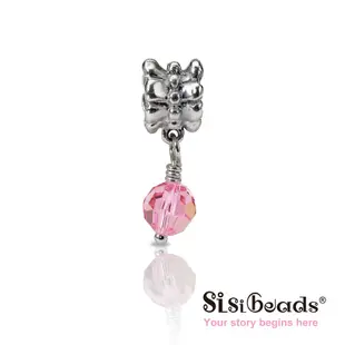 Sisibeads 純銀手鍊 適PANDORA 潘朵拉 Charms 純銀墜飾 璀璨水晶 晶亮嫩粉 全新代購荷蘭品牌