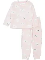 Mini Mango Elasticated Waist Girls 3-7 Butter Fleece Pj, Pink, Size 7