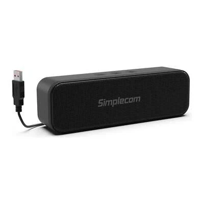 Simplecom UM228 Portable USB Stereo Soundbar Speaker Plug and Play with Volume C