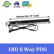 8 WAYS OUTLETS POWER RAIL PDU HIGH QUALITY SERVER CABINET RACK MOUNT