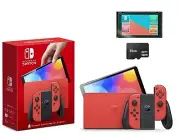 ⭐ NEW Nintendo Switch OLED Mario Console 64GB + Screen Protector + 16GB SD ⭐