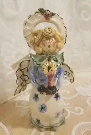 Blue Sky Clayworks Heather Goldminc Caroling Angel Tea Light 2000; New with Tag