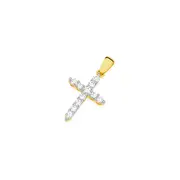 Alora 10ct Gold 1/4 Carat Tw Lab Grown Diamond Cross Pendant