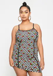 [NGOrder] Plus Cherry Checkerboard Dress