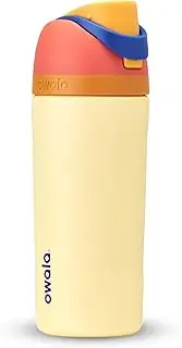 [Owala] Kids FreeSip Insulated Stainless Steel Water Bottle with Straw for Sports, Travel, and School, BPA-Free Sports Water Bottle, 16 oz, Misty Horizon