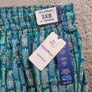 NWT Caribbean Swim Shorts Trunks Men's 3XB Lined Zip Pocket Tribal Cup Green NEW