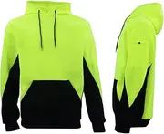 [Zmart Australia] HI VIS Safety Fleece Pull Over Hoodie Jumper Jacket Workwear Kangaroo Pen Pocket