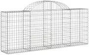 Arched Gabion Baskets 7 pcs - Galvanised Iron Garden Planters for Outdoor Landscaping, Durable & Rust-Resistant Pots for Plants (200x30x80/100 cm)