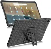 [INSOLKIDON] Compatible with Lenovo Chromebook Duet 3 / Duet 370 (11 inch) Tablet Case Full Coverage Ultra Slim Silicone Shockproof Lightweight Cover Case Support Protective Sleeve (Black)