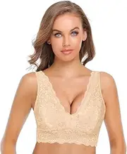 [SHEKINI] Damen-BHS Spitzen BH ohne Bügel Abnehmbare Gepolstert Bralette Damen Triangel BH Soft Bra Verlängerung 2 Haken