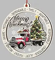 Truck Driver Ornament - Semi Truck Christmas Ornament - Truck Ornaments for Christmas Tree - Truck Driver Ornaments - Truck Driver Christmas Ornament - Red Truck Ornament 2024 - Truck Driver Gifts