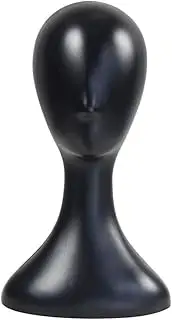 POPETPOP Hair Manikin Wig Head Plastic Cloth Wig Making Block Head Wig Hat Scarf Display Model Mannequin Head for Wig Making Styling Display Salon Black Hat Wigs
