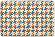 Retro Houndstooth Orange Blue Mattress Pad Waterproof, Incontinence Bed Pads Washable, Waterproof Bed Pads for Adults