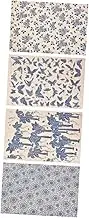 4 Sheets Blue White Clay Decal Paper Decorative Transfer for DIY Pottery Delicate Floral Patterns Easy to Use