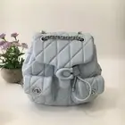 COACH Tabby Quilted Backpack Light Blue CU077 Outlet NEW Quilting Leather