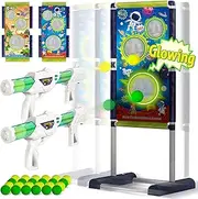 HAKUNAMATATA Shooting Game Toy for 5 6 7 8 9 10+ Years Old Boys Girls, Moving Shooting Target with air Toy Gun and 24 Soft Foam Balls for Kids Teenagers, Indoor Outdoor Activity, for Children