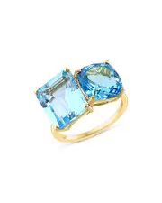 Bloomingdale's Fine Collection Blue Topaz & Sky Blue Topaz Ring in 14K Yellow Gold