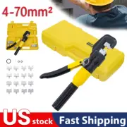 10 Ton Hydraulic Wire Battery Cable Lug Terminal Crimper Crimping Tool w/ Case