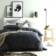 Accessorize Denim Linen Cotton Quilt Cover Set Super King