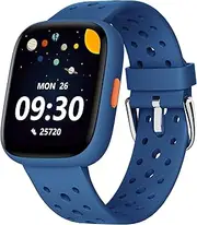 BIGGERFIVE Smart Watch for Kids No APP No Phone Needed, 1.8" Fitness Tracker Watch Pedometer, Sleep Monitor, IP68 Waterproof, Step Counter, Puzzle Games for Girls Boys Teens 5-16, Blue