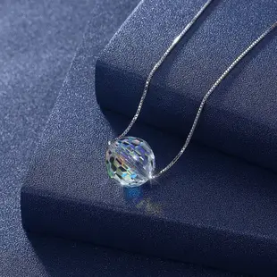 LEKANI 水晶來自施華洛世奇元素 簡約單吊墜純銀項鏈