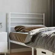 Metal Headboard King Single White 107cm Stylish Bed Frame Bedroom Furniture