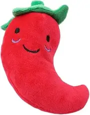 WsjiaboFux Plush Chilli Toy Fruits and Vegetables Dog Squeaky Toys Plush Chili Eggplant Corn Puppy Dog Toys for Small Dogs,Chili,Size 1 Nice and Practical Squeak Toys Pet Supplies