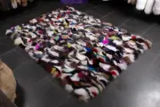 1422 Multicolor Fox Fur Rug - Genuine Fox Pieces Real Fur Rug Genuine Pelt Furs