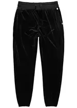 True Religion Logo-embroidered Velour Sweatpants - Black - M M