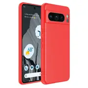 For Google Pixel 8 Pro Silicone Silky Soft Case with Microfiber TPU Ultra Slim Anti Scratch Shockproof Cover (Red)