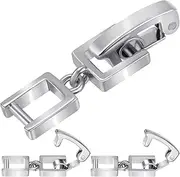 Mxxipp 3pcs Necklace Bracelet Extenders, Foldover Watch Band Extension Clasp, Copper Extension Jewelry Clasps for Jewelry Making- Silver