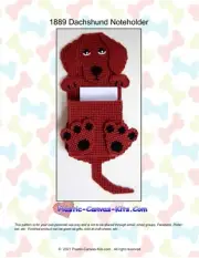 Magnetic Dachshund Note Holder- Plastic Canvas Pattern or Kit