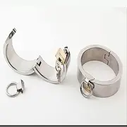 SAHOOSAFETY Stainless Steel Heavy Handcuffs/Leg Cuffs Stainless Steel Hand and Ankle Cuffs Restraint BDSM Restraints Sex Tools Sex Toys For Couple Men Women(Männer,OvaleHände)