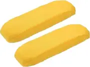 uxcell Chair Armrest Slipcovers Covers, 32 x 8mm Polyester Removable Seat Hand Rest Protector for Office Chairs Desk Chair(Yellow)