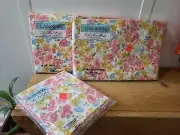 New In Package Vtg 70s Canon Pink Floral Full Sheet Set Double Bed