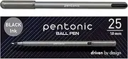 Pentonic Ballpoint Pens, 25 Count, Black Colored Ink, 1.0 mm Medium Point, Smooth Writing For Journaling & Note Taking (PEN12128)