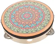 Kisangel Handheld Tambourine Drum for Dance Performances and Music Education Percussion Instrument for Adults