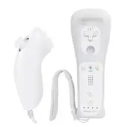 Remote Controller for Wii, Wii Remote and Nunchuck Controllers with Silicon Case and Strap for Wii and Wii U (White)