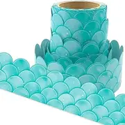 Ombre Turquoise Scallops Bulletin Board Borders for Classroom Decoration 36ft