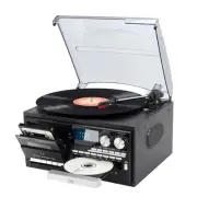 9 in 1 Record Player with Wireless Bluetooth and Built-inSpeakers, 3-Speed Vi...