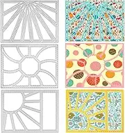 AIFUDA 3 Pcs Rectangle Die Cuts for Card Making, 3D Backgrounds Frame Metal Die Cut Grid Frame Cutting Dies for DIY Scrapbooking Decorative Embossing Party Wedding Decorations