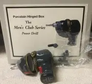 Porcelain Hinged Box Power Drill with Chuck Trinket Midwest PHB New in Box NOS