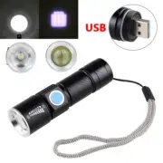 USB Torch Rechargeable Mini Handheld LED Tactical Pocket Bike Flashlight Bright