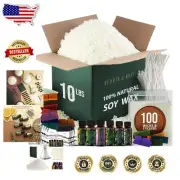 Premium 10 lb Natural Soy Candle Making Kit with 50 Wicks & 6 Fragrance Oils