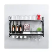 MBQQ Rustic Wall Mounted Wine Racks with 8 Stem Glass Holder,36in Industrial ...