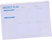 minkissy Planner Notepad Weekly Schedule Notebook Daily Planner for Students Portable and Metal and Paper Agenda Book
