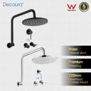 Decaura 9" Gooseneck Shower Arm Rain Shower Head Set with Shower Mixer Tap WELS